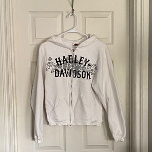Harley-Davidson White Zip-Up Hoodie